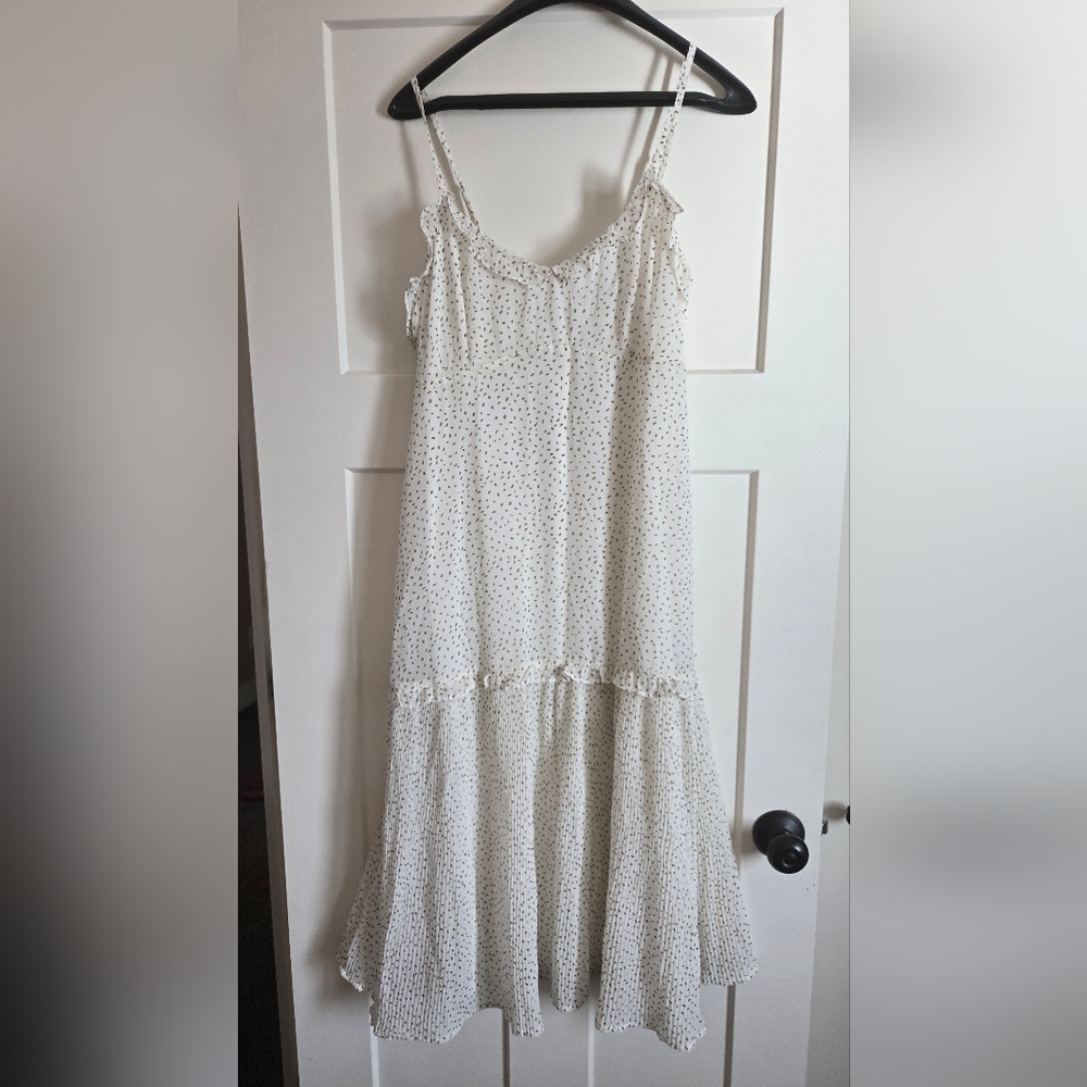 Kut from the Kloth White and Brown Polka Dot Dress